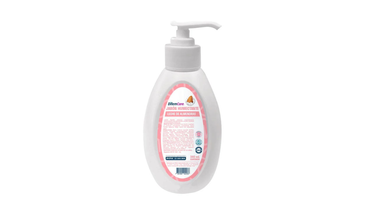 DIFEMCARE JABÓN HUMECTANTE LECHE DE ALMENDRAS X 340 ML 