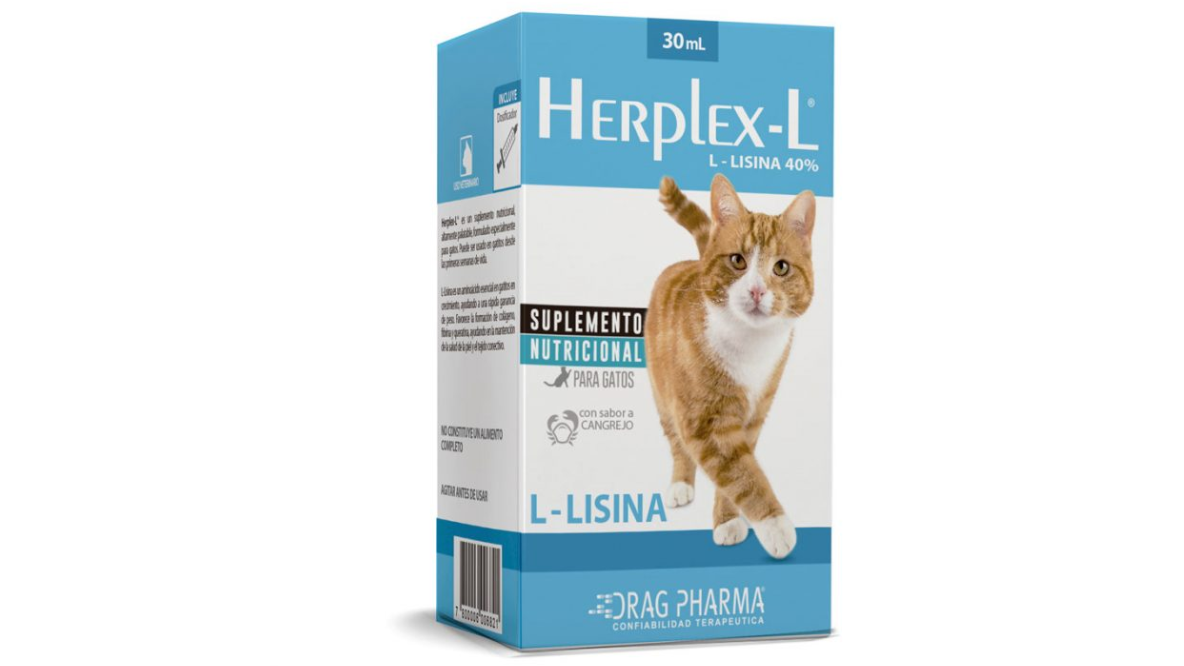 HERPLEX-L LISINA 40% GATOS SUSPENSIÓN ORAL X 30 ML
