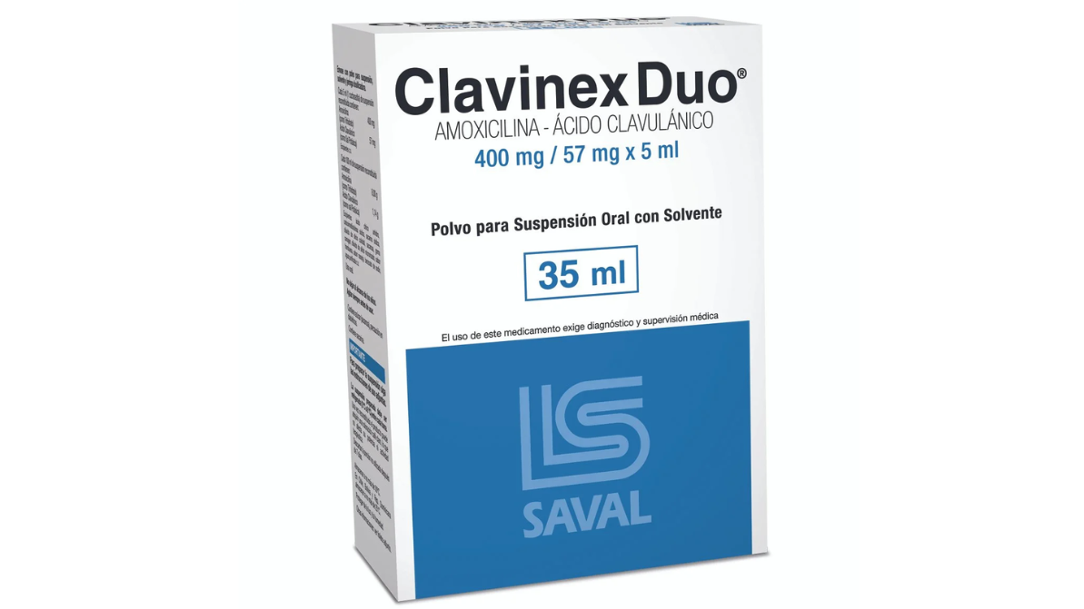CLAVINEX DUO AMOXICILINA 400 MG + ACIDO CLAVULANICO 57 MG X 35 ML