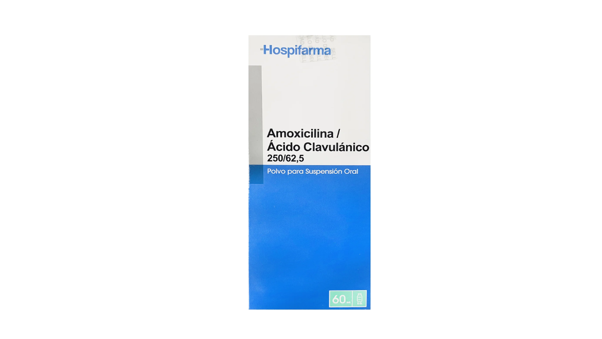 AMOXICILINA + ACIDO CLAVULANICO 250/62,5 MG POLVO PARA SUSPENSION ORAL X 60 ML