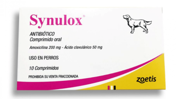 SYNULOX AMOXICILINA 200 MG ACIDO CLAVULANICO 50 MG X 10 COMPRIMIDOS ZOETIS