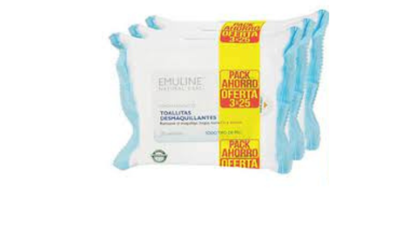 EMULINE TOALLITAS DESMAQUILLANTES HIPOALERGENICO X 25 UNIDADES 
