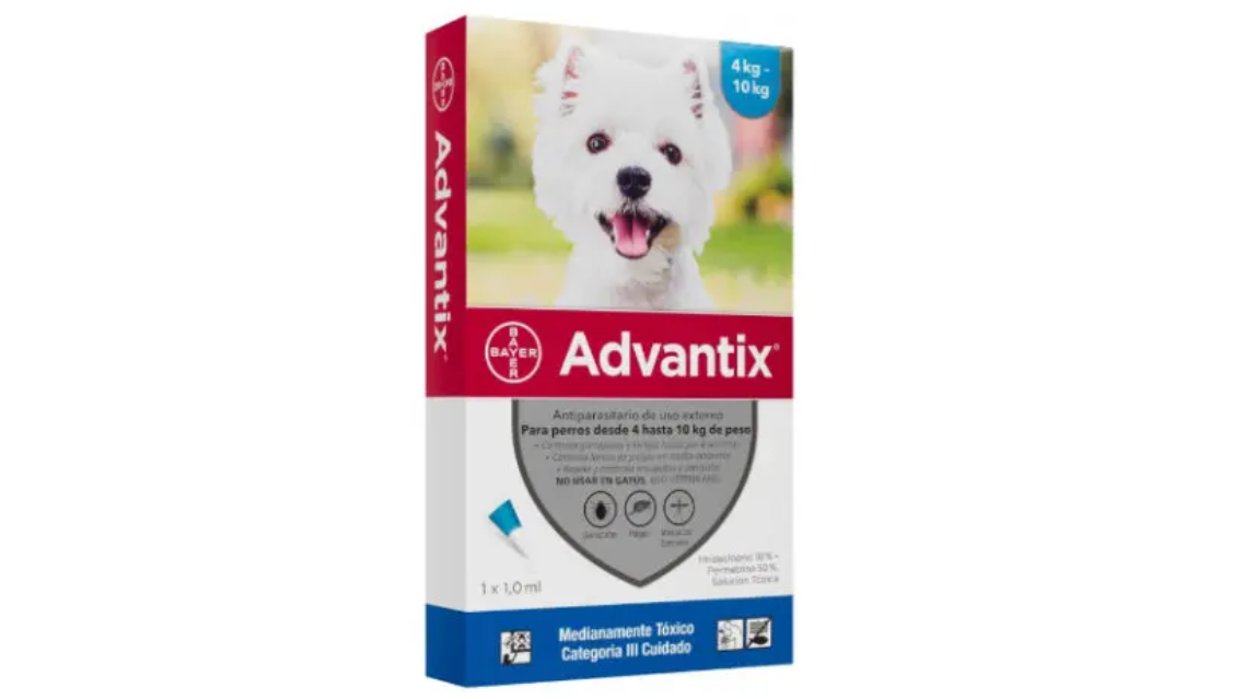 ADVANTIX ANTIPARASITARIO PIPETA PERRO 4-10 KG X 1 ML