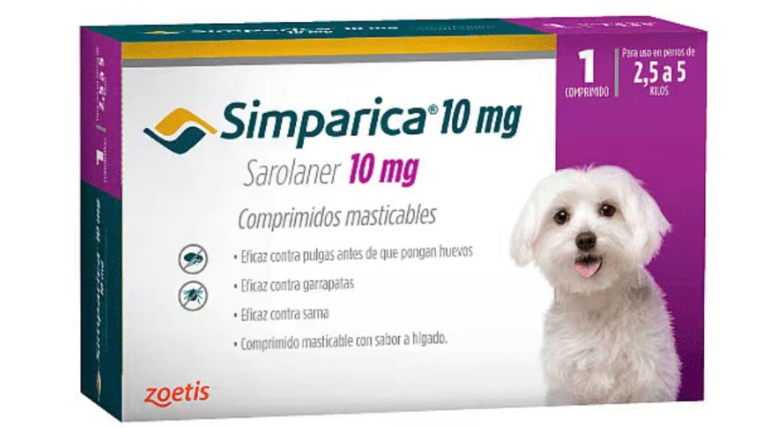 SIMPARICA SAROLANER 10 MG 2,5 A 5 KG X 1 COMPRIMIDO MASTICABLE ZOETIS