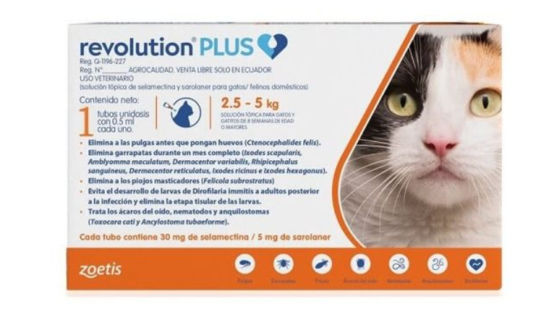 REVOLUTION PLUS 30MG/5MG (2.5-5KG) X 1 TUBO UNIDOSIS