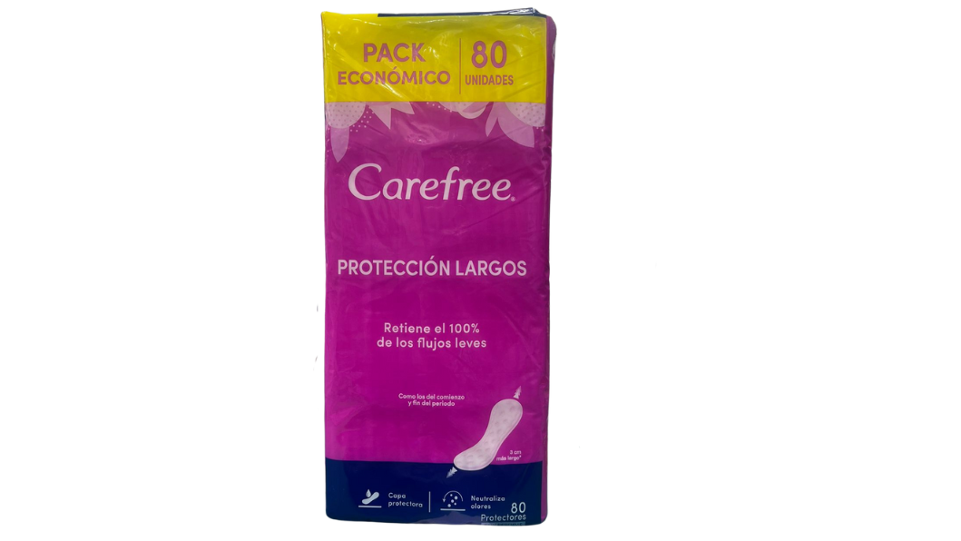 CAREFREE PROTECTORES DIARIOS LARGOS FLUJOS LEVES X 80 UNIDADES