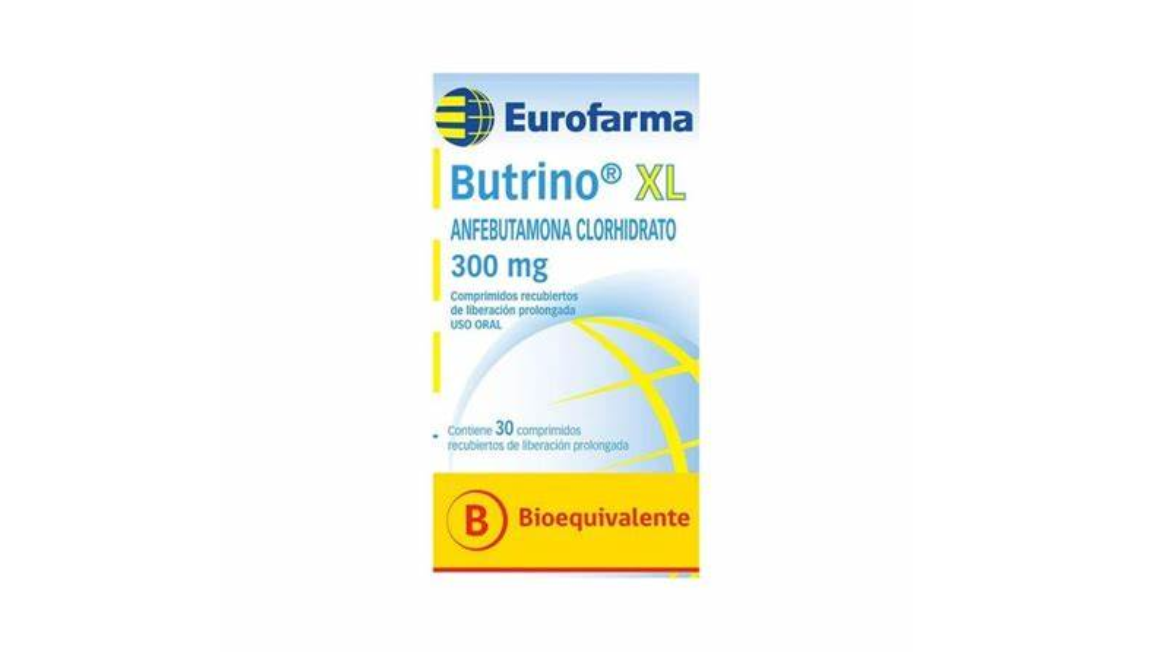 BUTRINO-XL ANFEBUTAMONA BUPROPION 300 MG X 30 COMPRIMIDOS RECUBIERTOS LP EUROFARMA