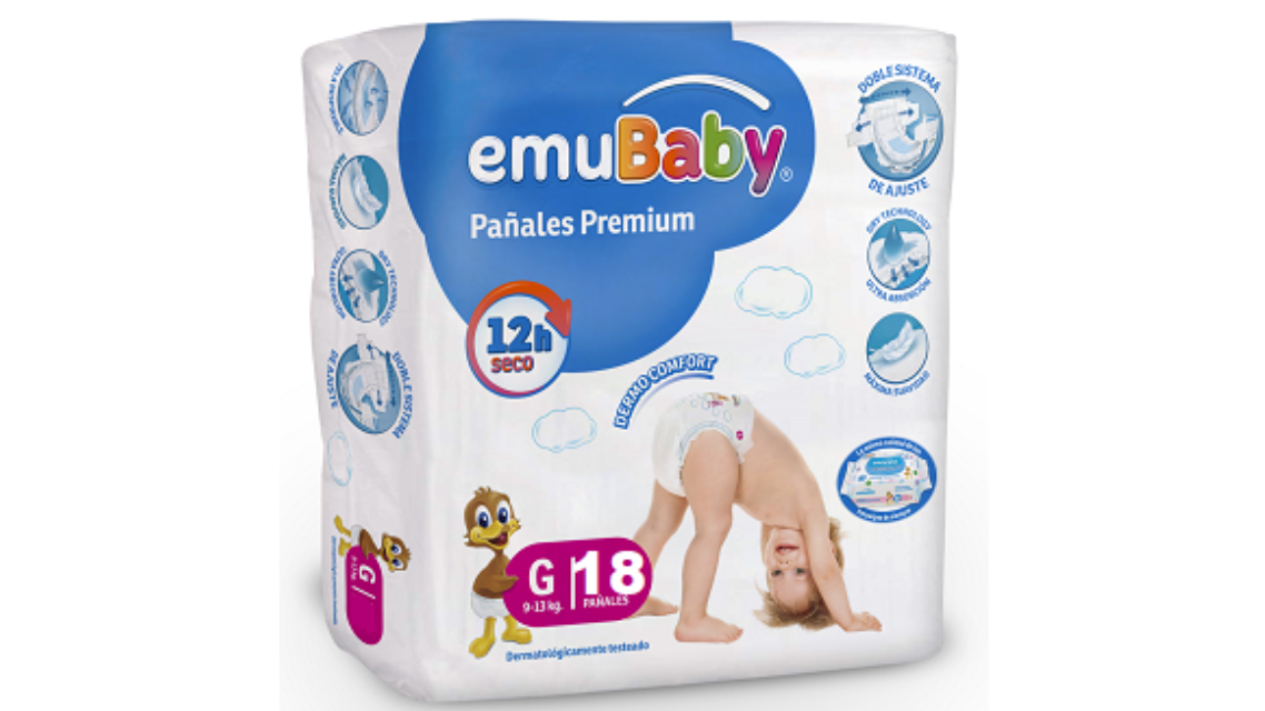 EMUBABY PAÑAL PREMIUM G X 18 UNIDADES