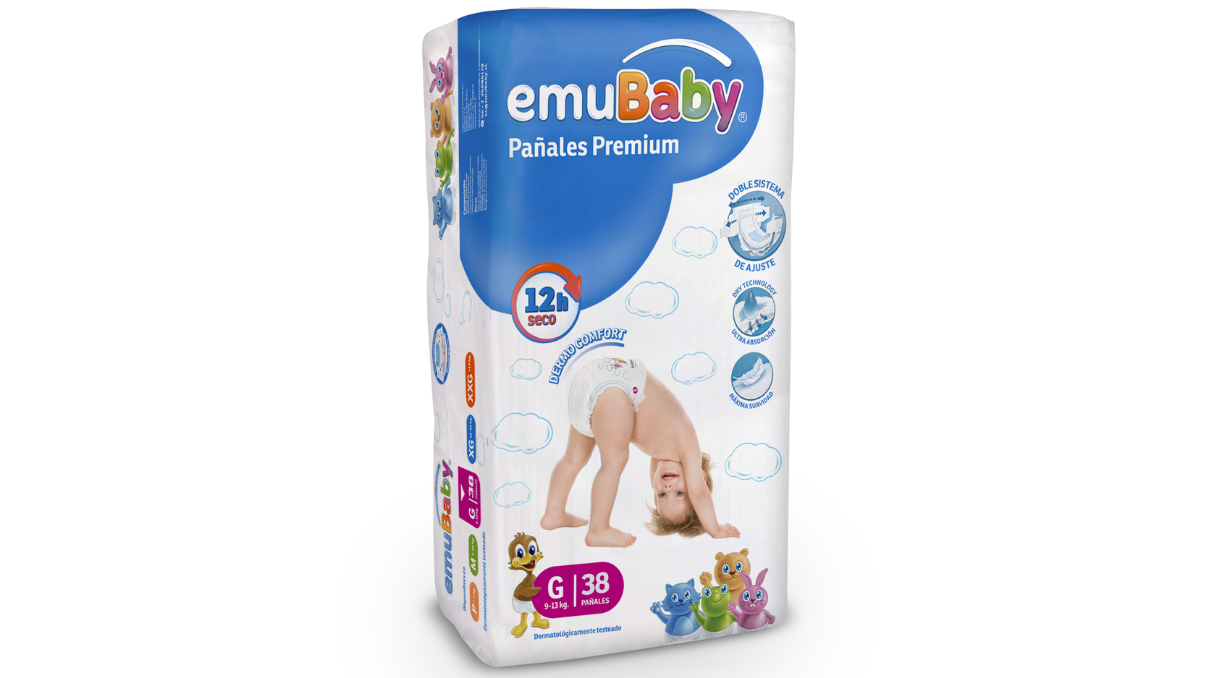 EMUBABY PAÑAL PREMIUM G X 38 UNIDAD
