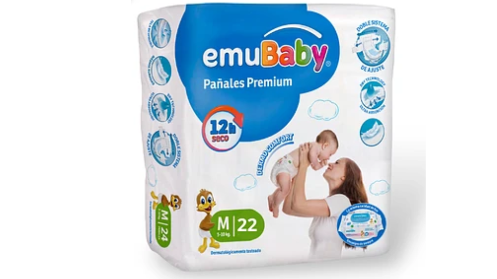 EMUBABY PAÑAL PREMIUM M X 22 UNIDADES