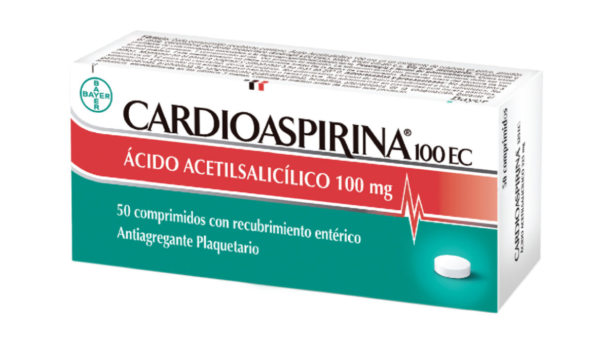 CARDIOASPIRINA 100 EC ACIDO ACETILSALICILICO 100MG X 50 COMPRIMIDOS CON RECUBRIMIENTO ENTERICO ANTIAGREGANTE PLAQUETARIO BAYER