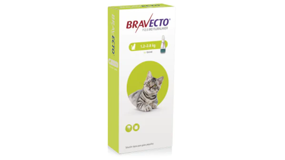 BRAVECTO GATOS PULGAS Y ACAROS OIDO 1,2 - 2,8 KG X 1 PIPETA