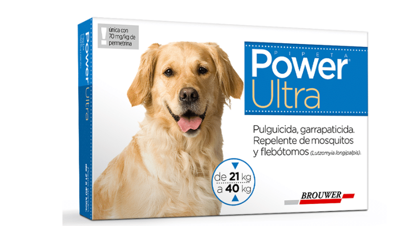 POWER ULTRA PULGUICIDA PERROS 21-40 KG X 1 PIPETA BROUWER