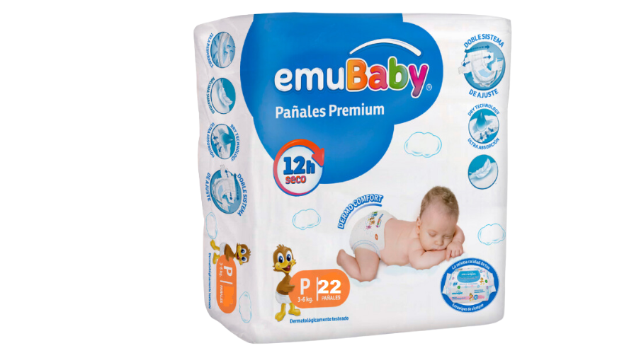EMUBABY PAÑAL PREMIUM P X 22 UNIDADES