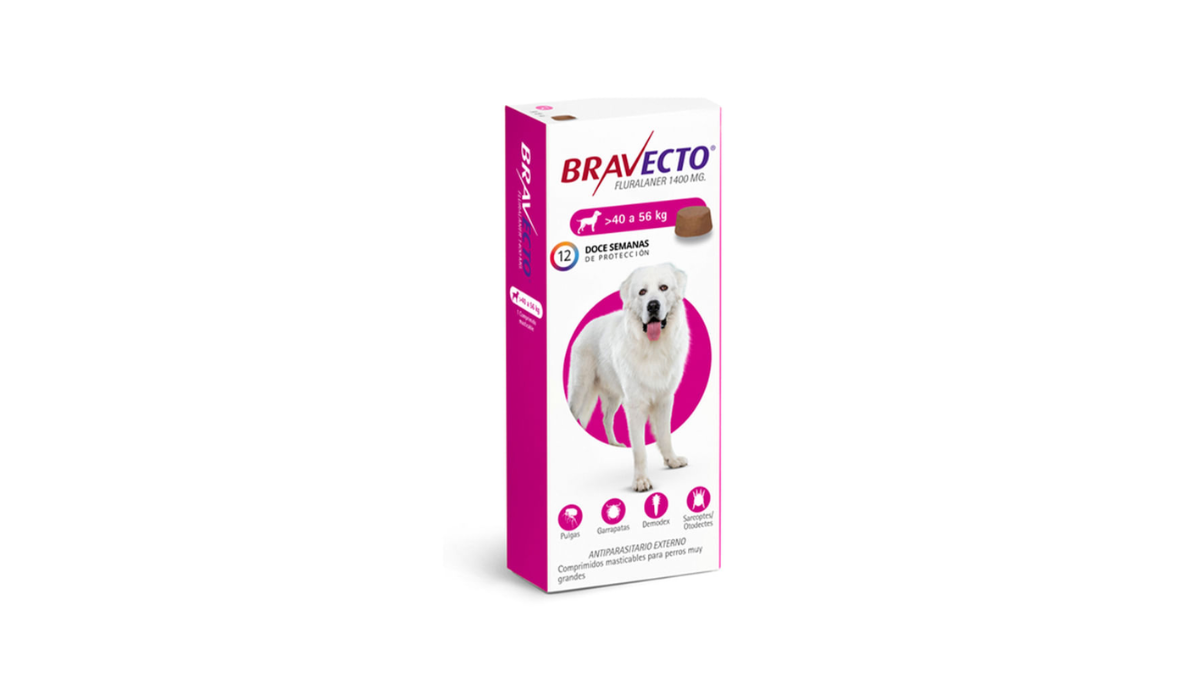 BRAVECTO 1400 MG PERROS 40 - 56 KG X 1 TABLETA MASTICABLE