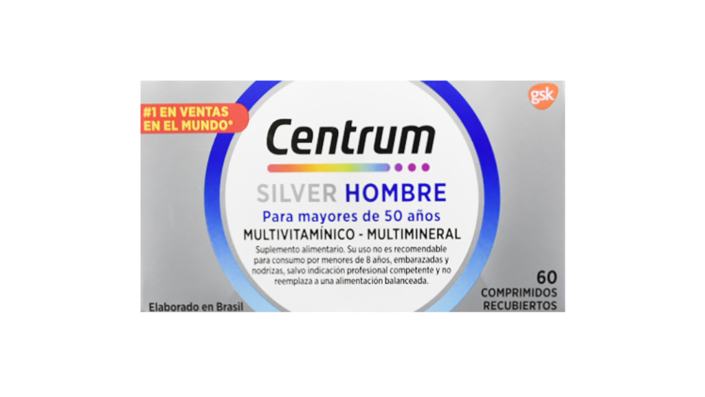 CENTRUM SILVER HOMBRE MULTIVITAMINICO MULTIMINERAL X 60 COMPRIMIDOS RECUBIERTOS GSK