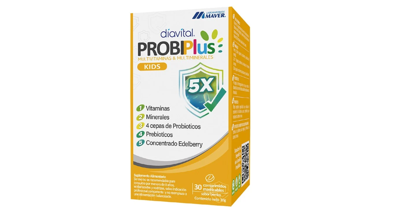 DIAVITAL PROBIPLUS MULTIVITAMINICO Y MULTIMINERALES KIDS X 30 COMPRIMIDOS MASTICABLES MAVER 