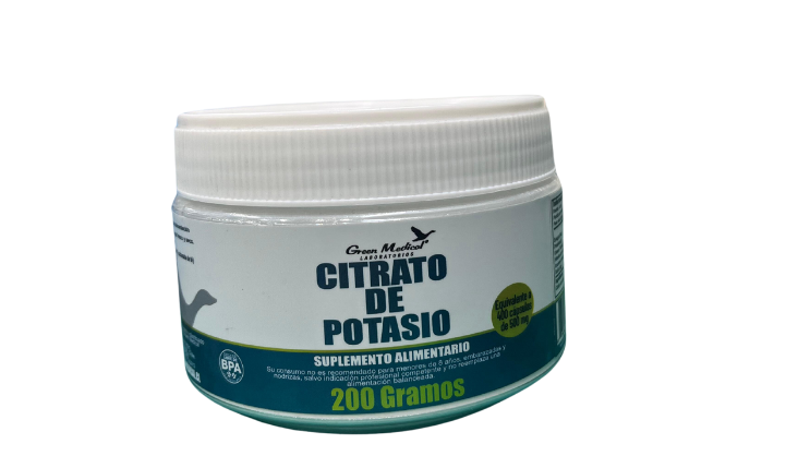 CITRATO DE POTASIO SUPLEMENTO ALIMENTARIO X 200 GRAMOS GREEN MEDICAL