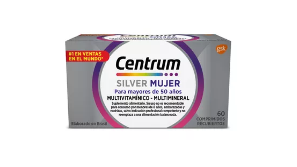 CENTRUM SILVER MUJER +50 MULTIVITAMINICO MULTIMINERAL X 60 COMPRIMIDOS GSK
