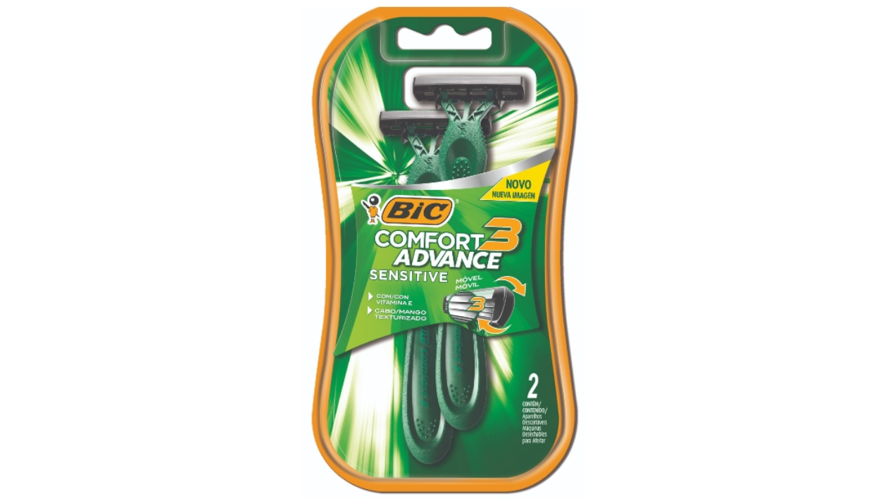 BIC COMFORT ADVANCE SENSITIVE MAQUINA DE AFEITAR 3 HOJAS TEXTURIZADO X 2 UNIDADES