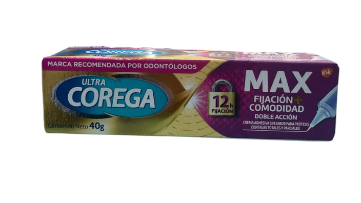 COREGA ULTRA MAX FIJACION Y COMODIDAD CREMA ADHESIVA X 40 GRAMOS GSK