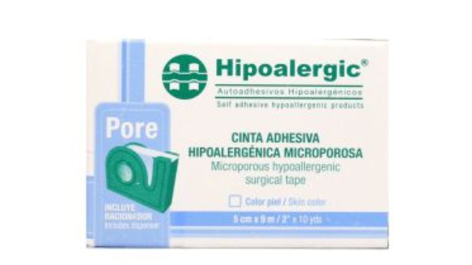 CINTA ADHESIVA MICROPOROSA HIPOALERGENICA 5 CM X 9 M CON RACIONADOR