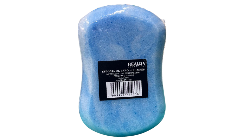BEAUTY ESSENTIAL ESPONJA DE BAÑO COLORES x 1 UNIDAD
