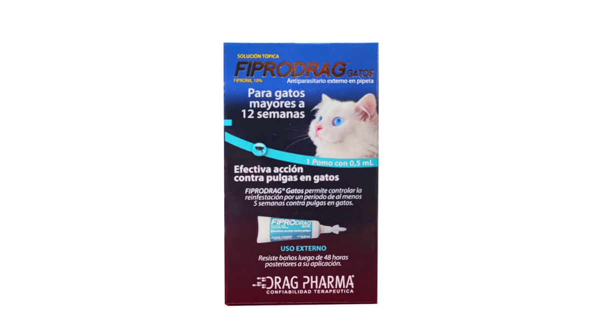 FIPRODRAG GATOS FIPRONIL 10% ANTIPARASITARIO EXTERNO PIPETA X 1 UNIDAD DRAG PHARMA 