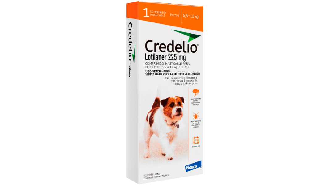 CREDELIO LOTILANER 225 MG ANTIPARASITARIO EXTERNO PERROS 5,5 - 11 KG X 1 COMPRIMIDO MASTICABLE