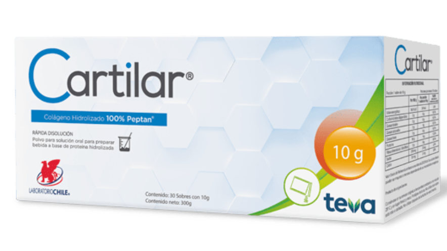 CARTILAR COLAGENO HIDROLIZADO 100% PEPTAN 10 GRAMOS X 30 SOBRES