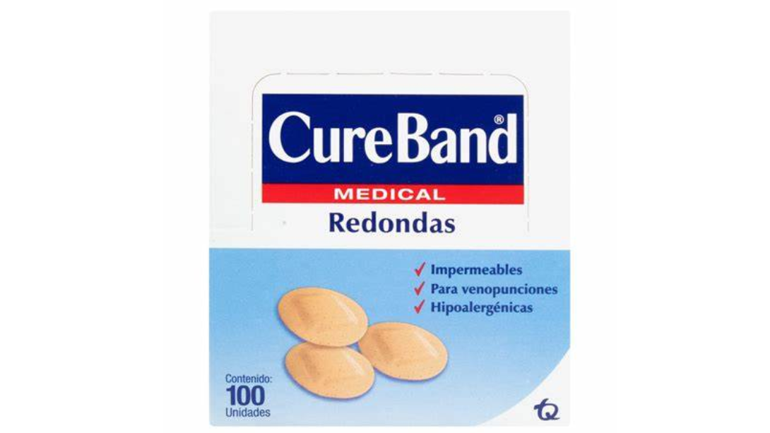 CUREBAND MEDICAL PARCHE CURITAS REDONDAS X 100 UNIDADES 