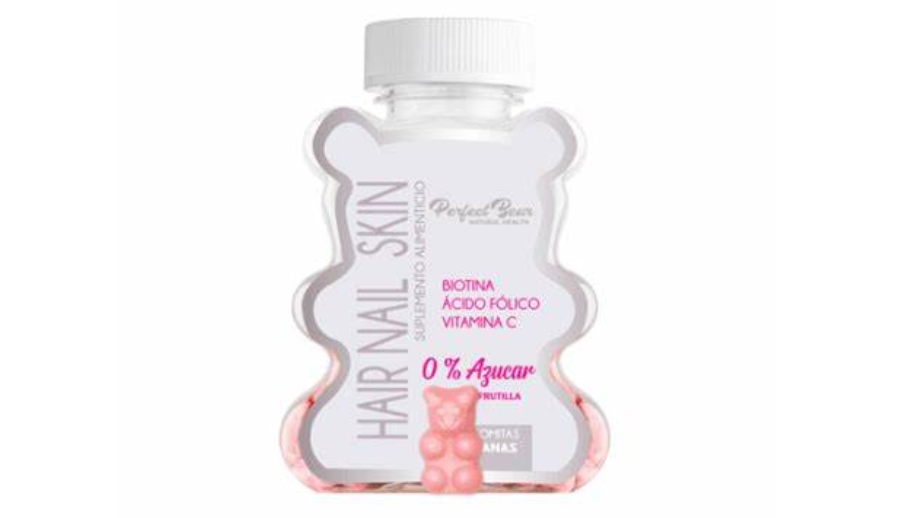 PERFECT BEAR HAIR NAIL SKIN BIOTINA ACIDO FOLICO VITAMINA C X 60 GOMITAS VEGANAS