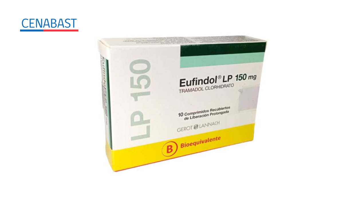 EUFINDOL LP TRAMADOL CLORHIDRATO 150 MG X 10 COMPRIMIDOS RECUBIERTOS DE LIBERACION PROLONGADA [CENABAST]