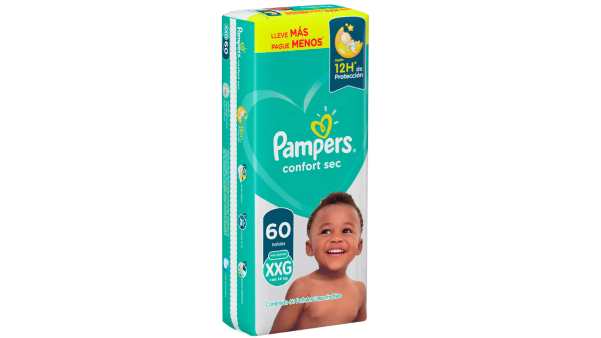 PAMPERS CONFORT SEC XXG X 60 PAÑALES