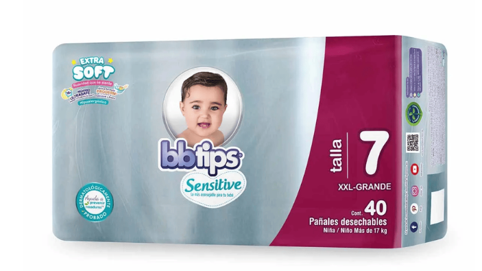 BBTIPS SENSITIVE PAÑALES ETAPA 7 X 40 UNIDADES