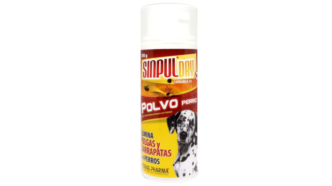 SINPULDRY CARBARILO 2% POLVO ANTIPARASITARIO PERRO X 100 GRAMOS