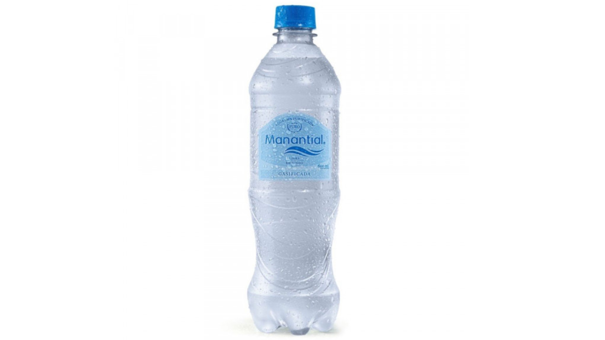 MANANTIAL AGUA 100% PURIFICADA GASIFICADA LIBRE DE SODIO X 600 ML