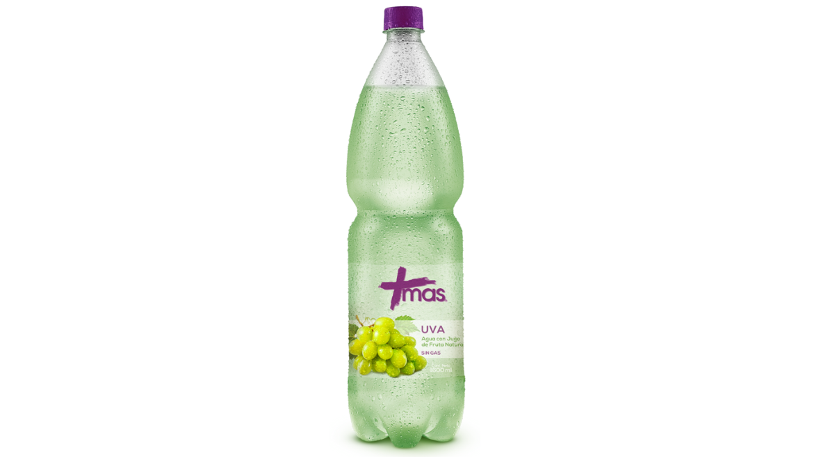 AGUA MAS SABOR UVA SIN GAS 0% AZUCAR AÑADIDA X 600 ML