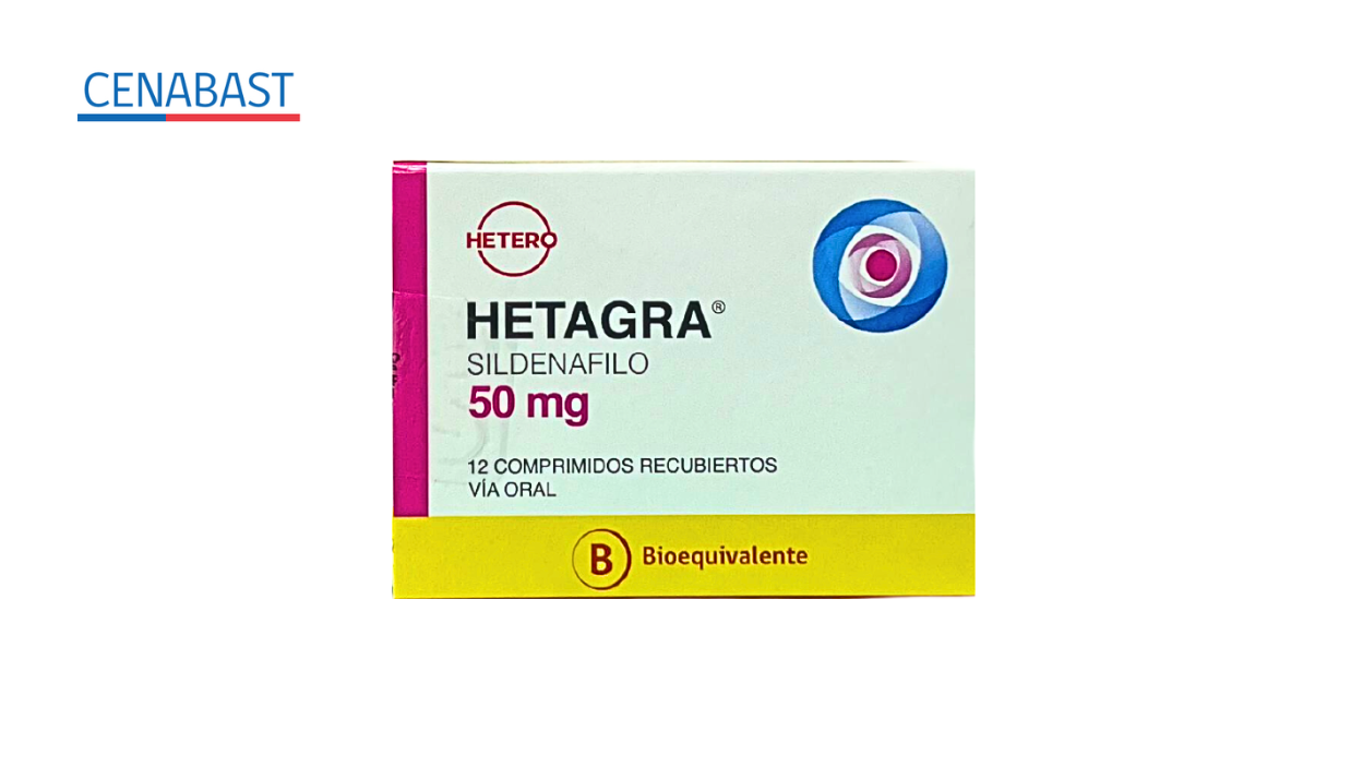 HETAGRA SILDENAFILO 50 MG X 12 COMPRIMIDOS RECUBIERTOS [CENABAST]