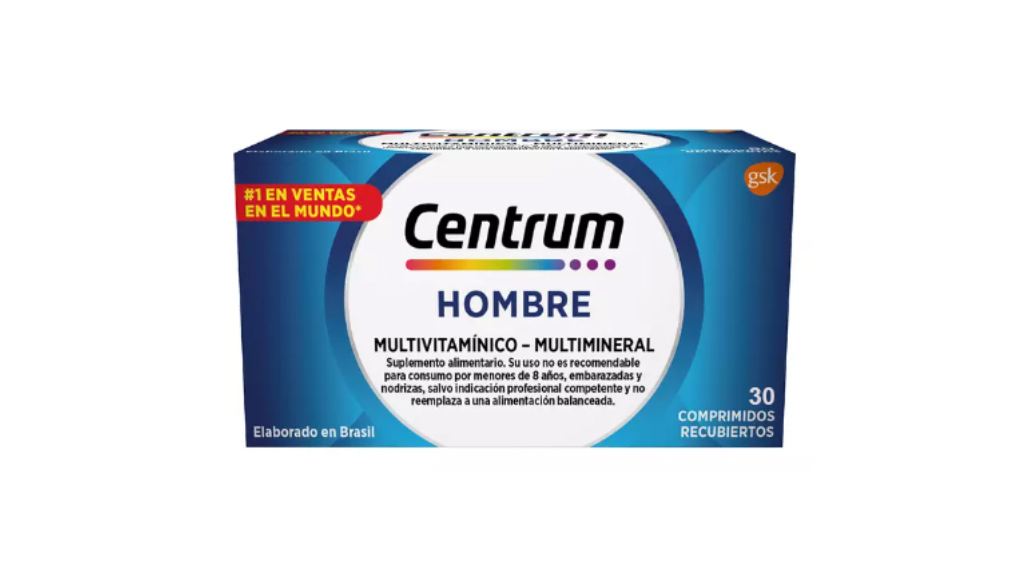 CENTRUM HOMBRE MULTIVITAMINICO X 30 COMPRIMIDOS RECUBIERTOS GSK