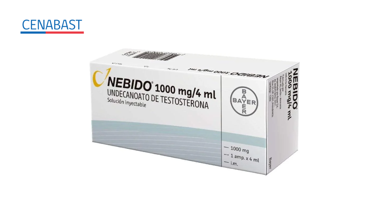 NEBIDO UNDECANOATO DE TESTOSTERONA 1000 MG / 4 ML SOLUCION INYECTABLE X 1 VIAL [CENABAST]