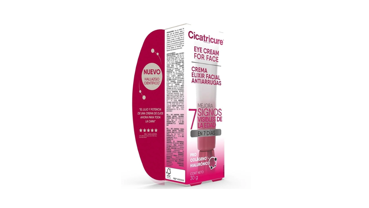 CICATRICURE EYE CREAM CREMA ELIXIR FACIAL ANTIARRUGAS MEJORA SIGNOS VISIBLES X 30 GRAMOS