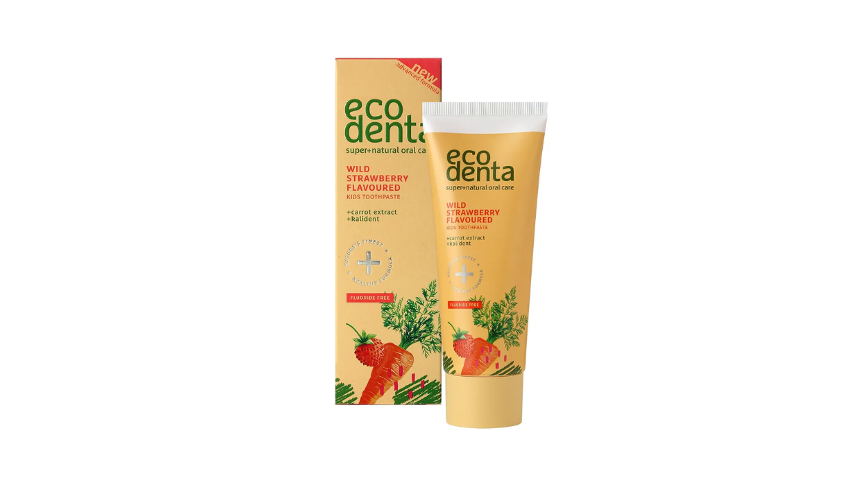 ECODENTA PASTA DENTAL VEGANA INFANTIL SEMILLAS DE ZANAHORIA SABOR FRUTILLA X 75 ML
