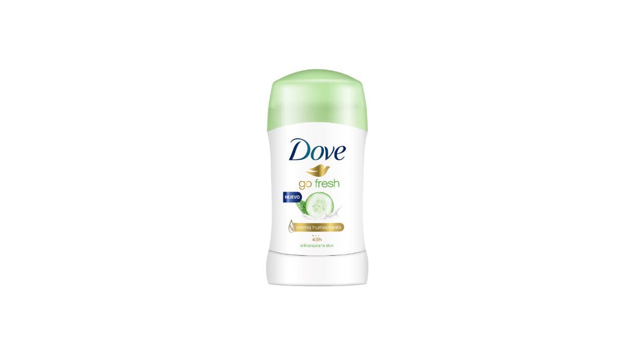 DOVE ANTITRANSPIRANTE EN BARRA PEPINO Y TE VERDE X 50 GRAMOS