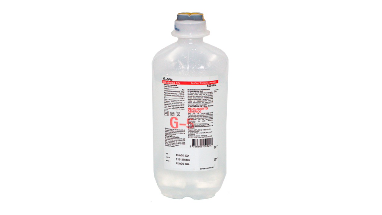DEXTROSA 5% SOLUCION INYECTABLE G5 ECOFLAC X 500 ML