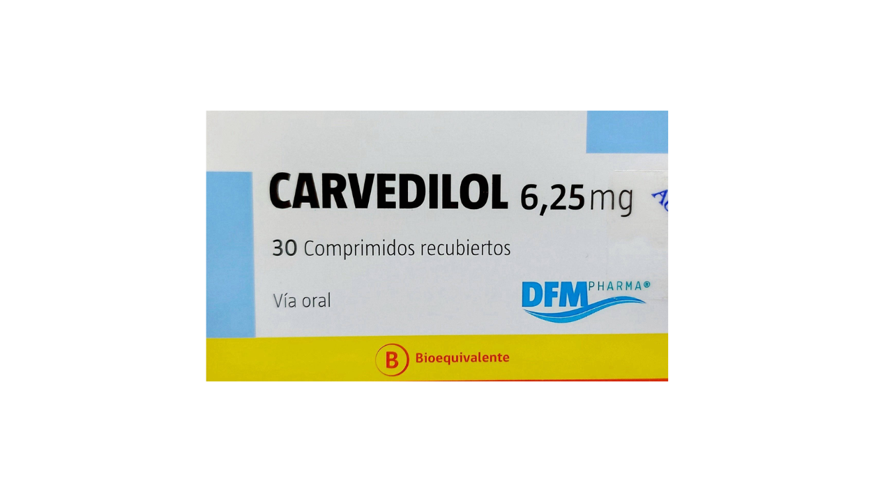 CARVEDILOL 6,25 MG X 30 COMPRIMIDOS RECUBIERTOS DFM PHARMA