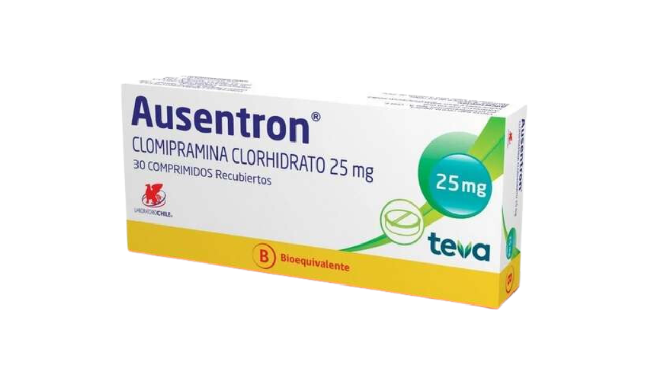 AUSENTRON CLOMIPRAMINA CLORHIDRATO 25 MG X 30 COMPRIMIDOS RECUBIERTOS 
