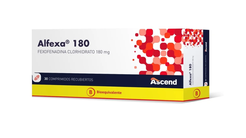 ALFEXA FEXOFENADINA CLORHIDRATO 180 MG X 30 COMPRIMIDOS RECUBIERTOS ASCEND