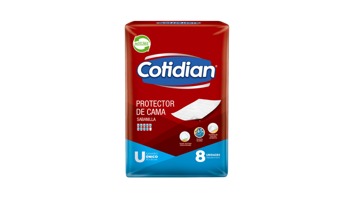 COTIDIAN PROTECTOR DE CAMA  GEL ADHESIVO FIJACION X 8 UNIDADES