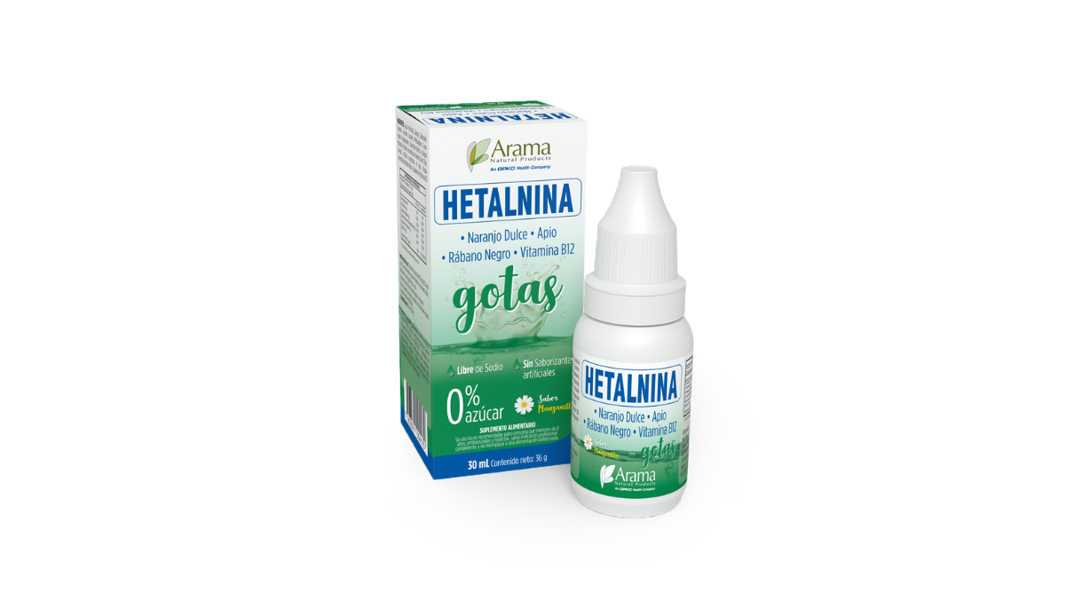 HETALNINA NARANJO DULCE + APIO + RABANO + VITAMINA B12 SOLUCION EN GOTAS ORALES X 30 ML